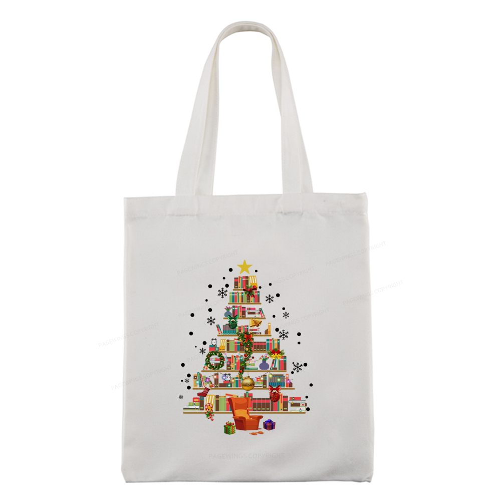 Pagewings Christmas Tree Made Of Books Tote Bag