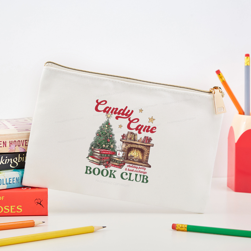 Pagewings Candy Cane Christmas Book Club Pouch