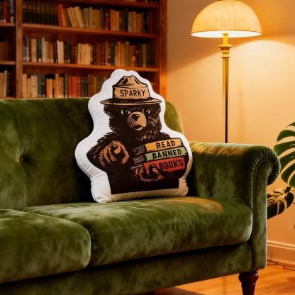 Pagewings Read Banned Books Shaped Throw Pillow