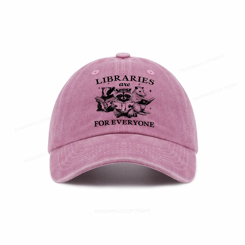 Pagewings Libraries Are For Everyone Washed Cap