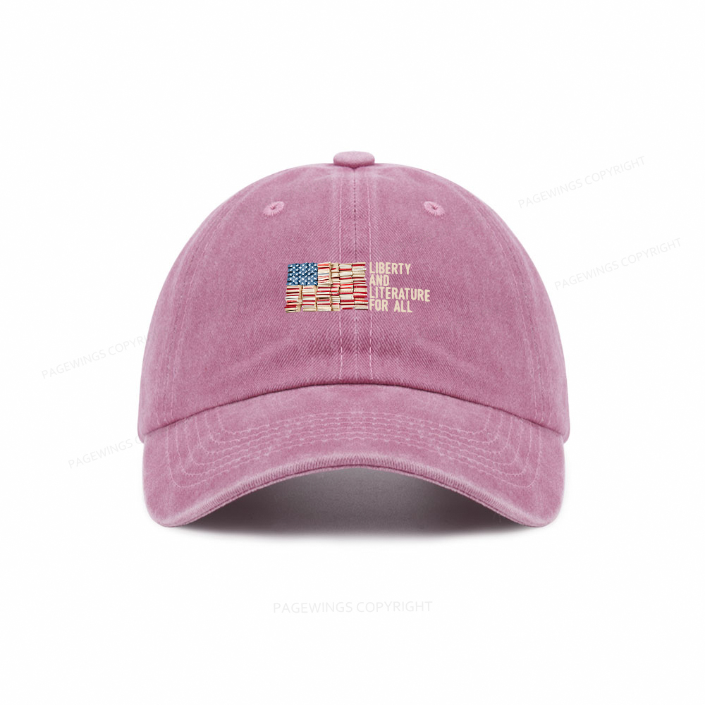 Pagewings Liberty And Literature For All Washed Cap