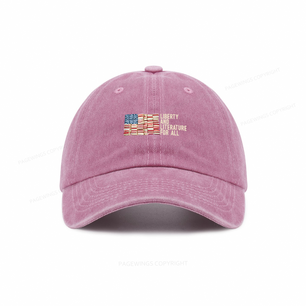 Pagewings Liberty And Literature For All Washed Cap