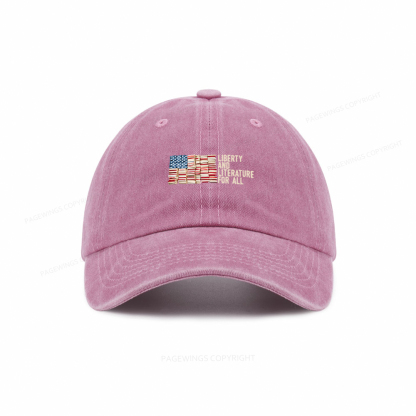 Pagewings Liberty And Literature For All Washed Cap