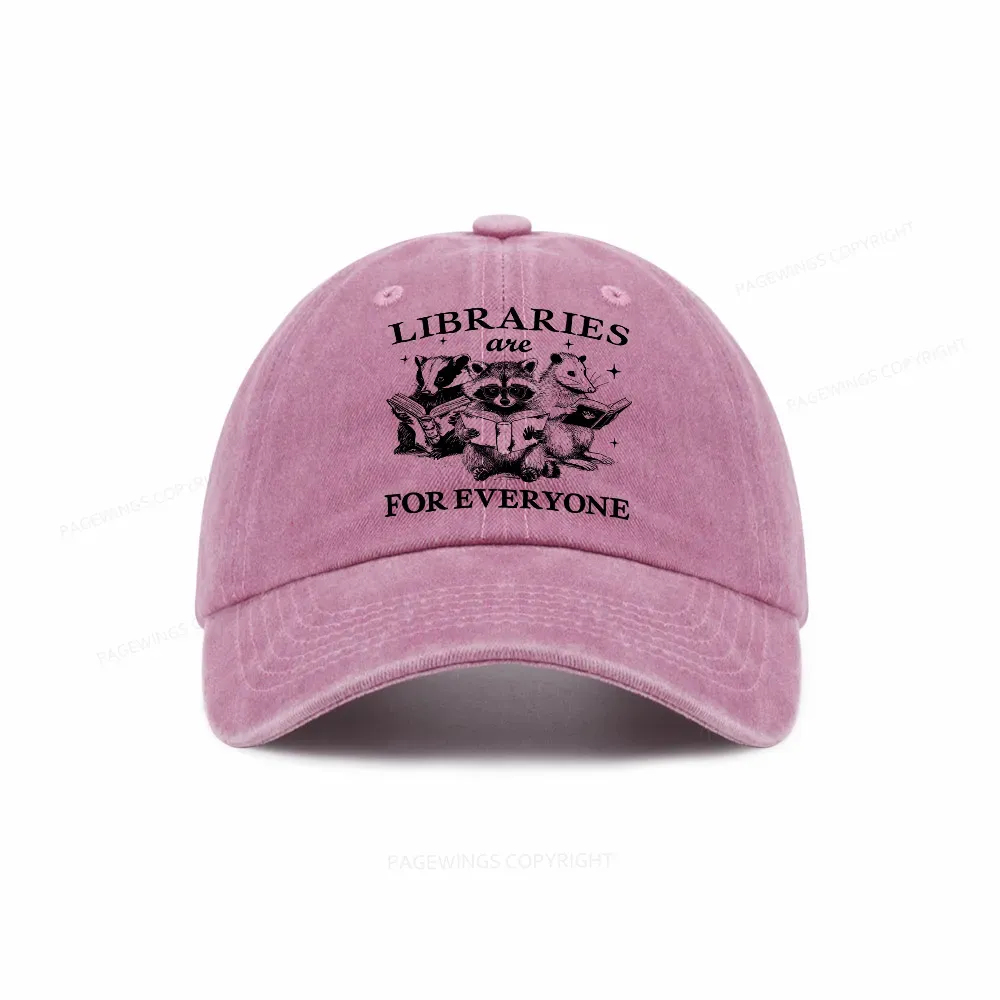 Pagewings Libraries Are For Everyone Washed Cap