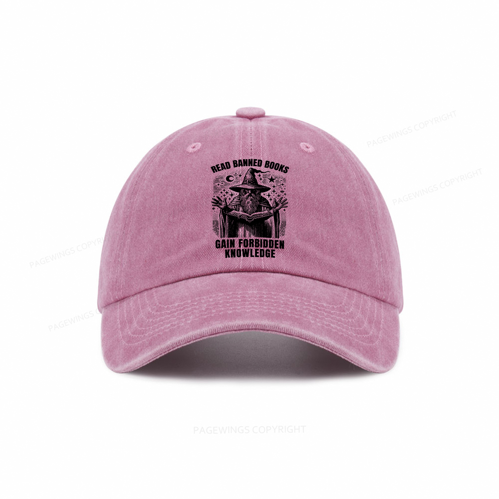 Pagewings Read Banned Books Gain Forbidden Knowledge Washed Cap