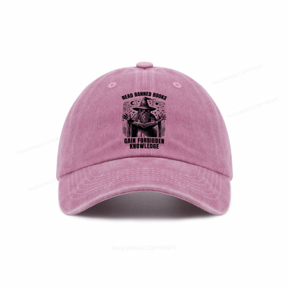 Pagewings Read Banned Books Gain Forbidden Knowledge Washed Cap