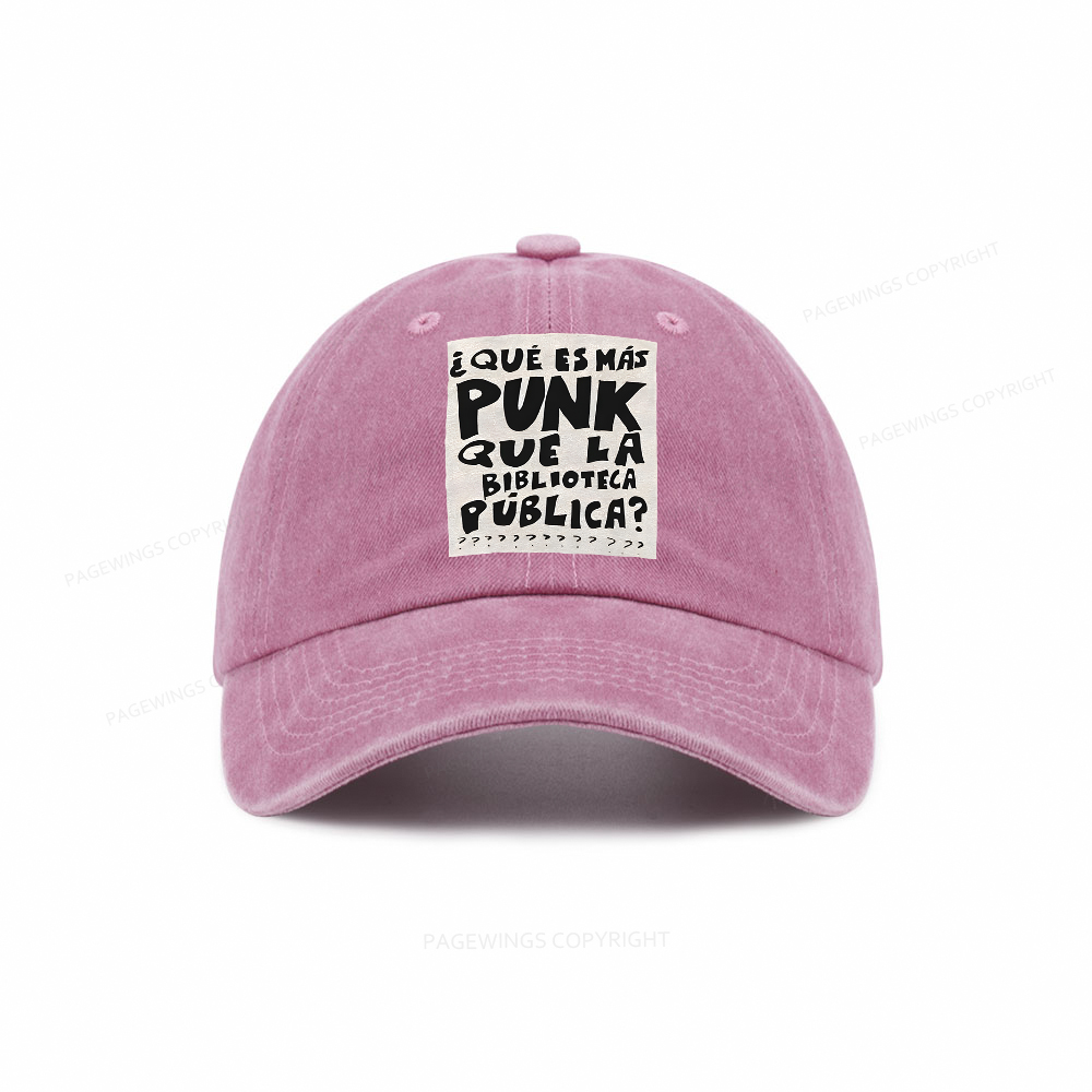 Pagewings What's More Punk Than The Public Library Washed Cap