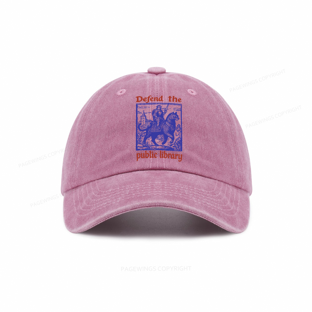 Pagewings Defend the Public Library Washed Cap
