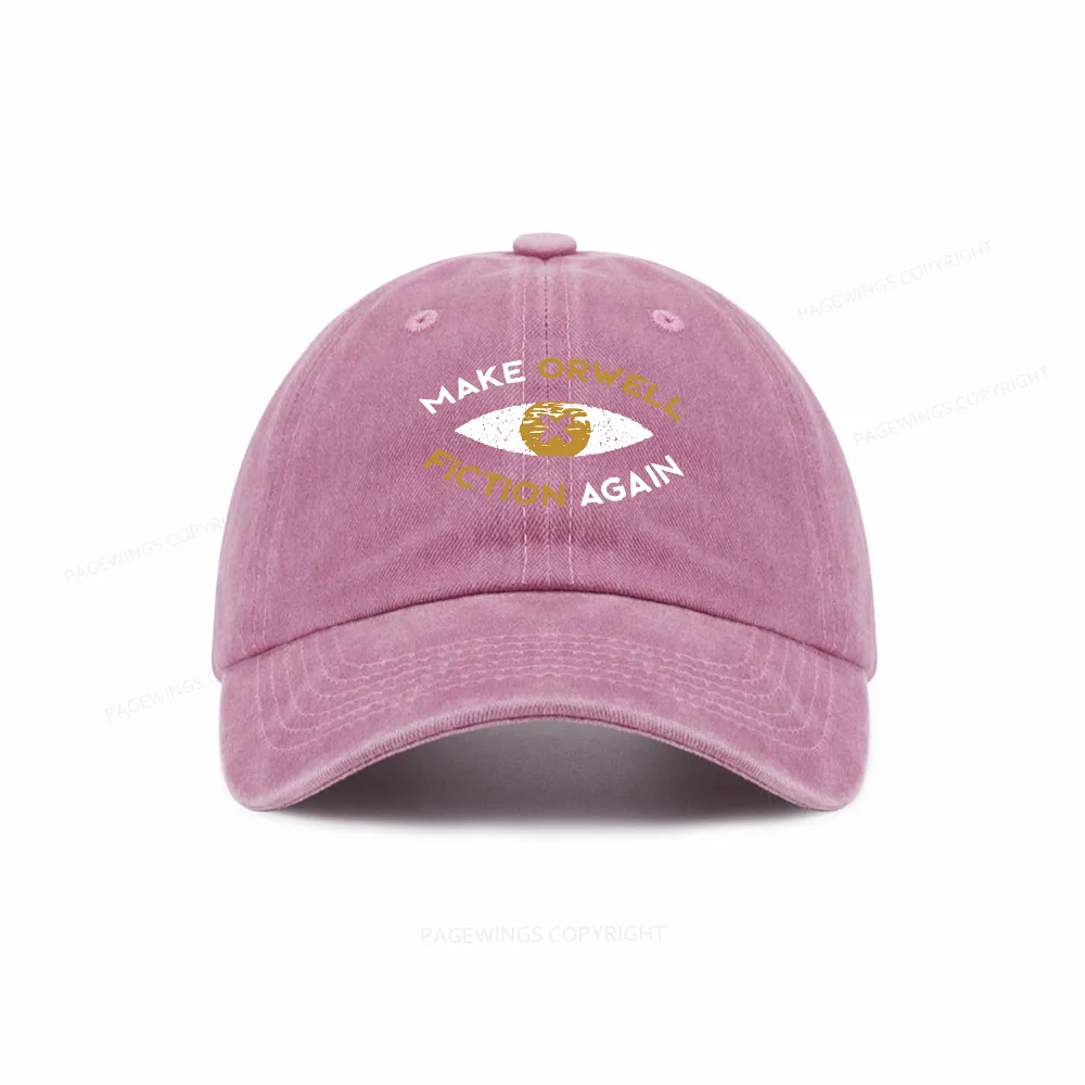 Pagewings Make Orwell Fiction Again - Dystopian Literature Philosophy Washed Cap