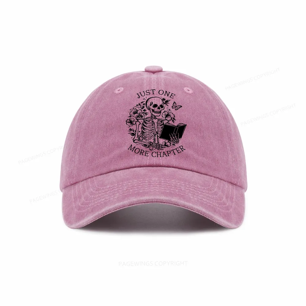 Pagewing One More Chapter Skeleton Unisex Tee Washed Cap