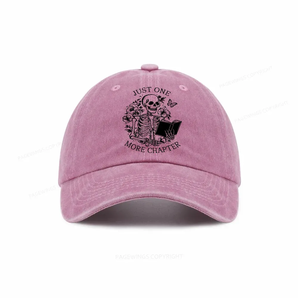 Pagewing One More Chapter Skeleton Unisex Tee Washed Cap