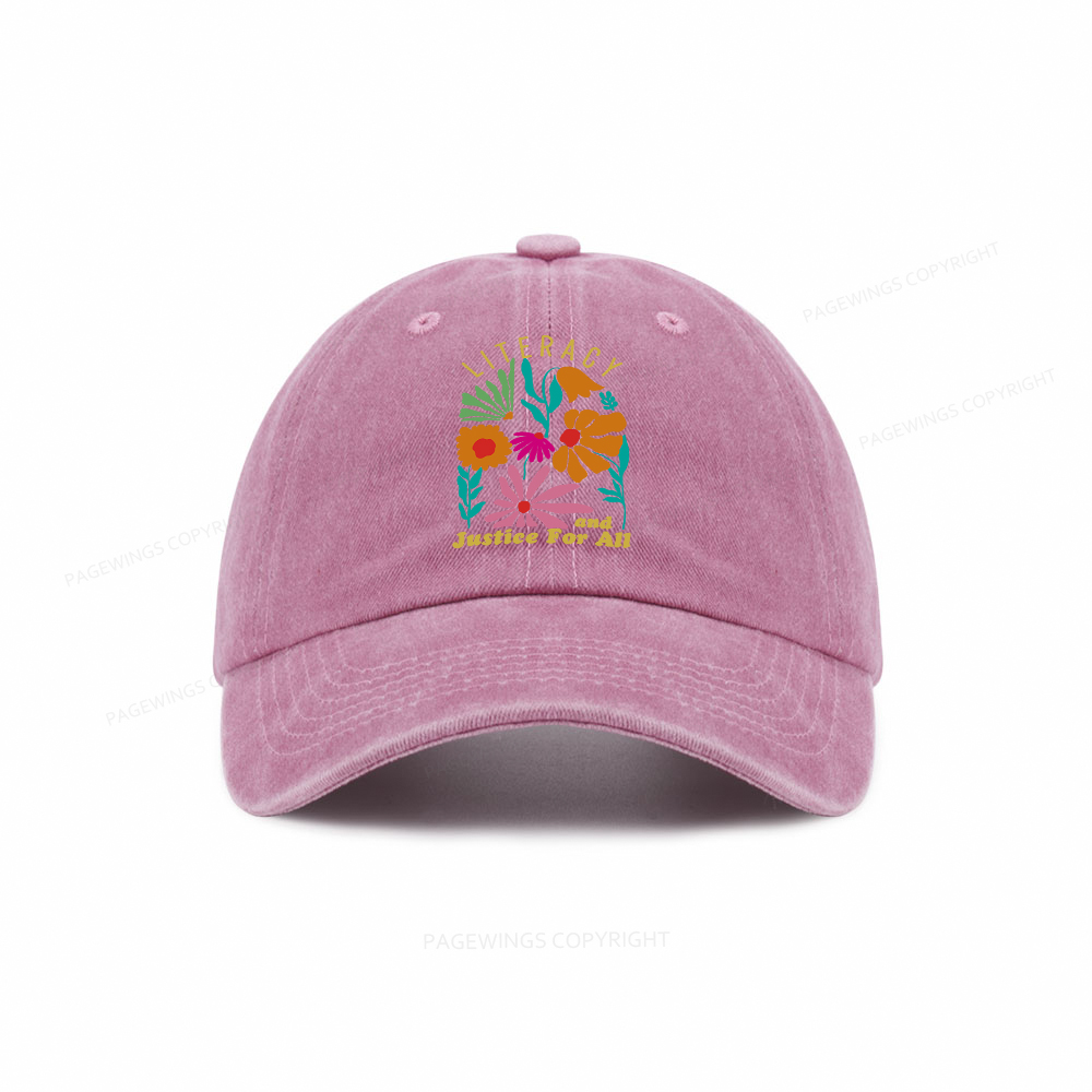 Pagewings Literacy and Justice for All Washed Cap