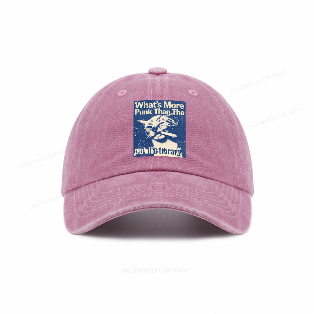 Pagewings What's More Punk Than The Public Library Washed Cap