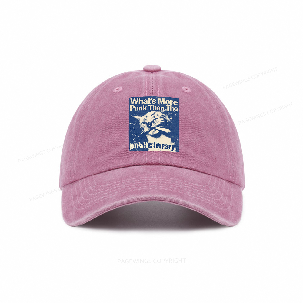Pagewings What's More Punk Than The Public Library Washed Cap