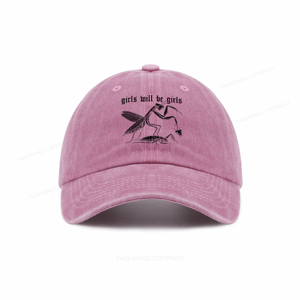 Pagewings Girls Will Be Girls Washed Cap