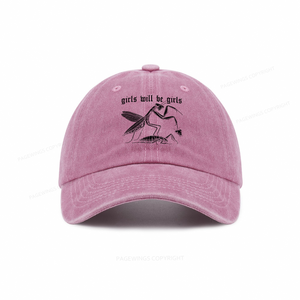 Pagewings Girls Will Be Girls Washed Cap