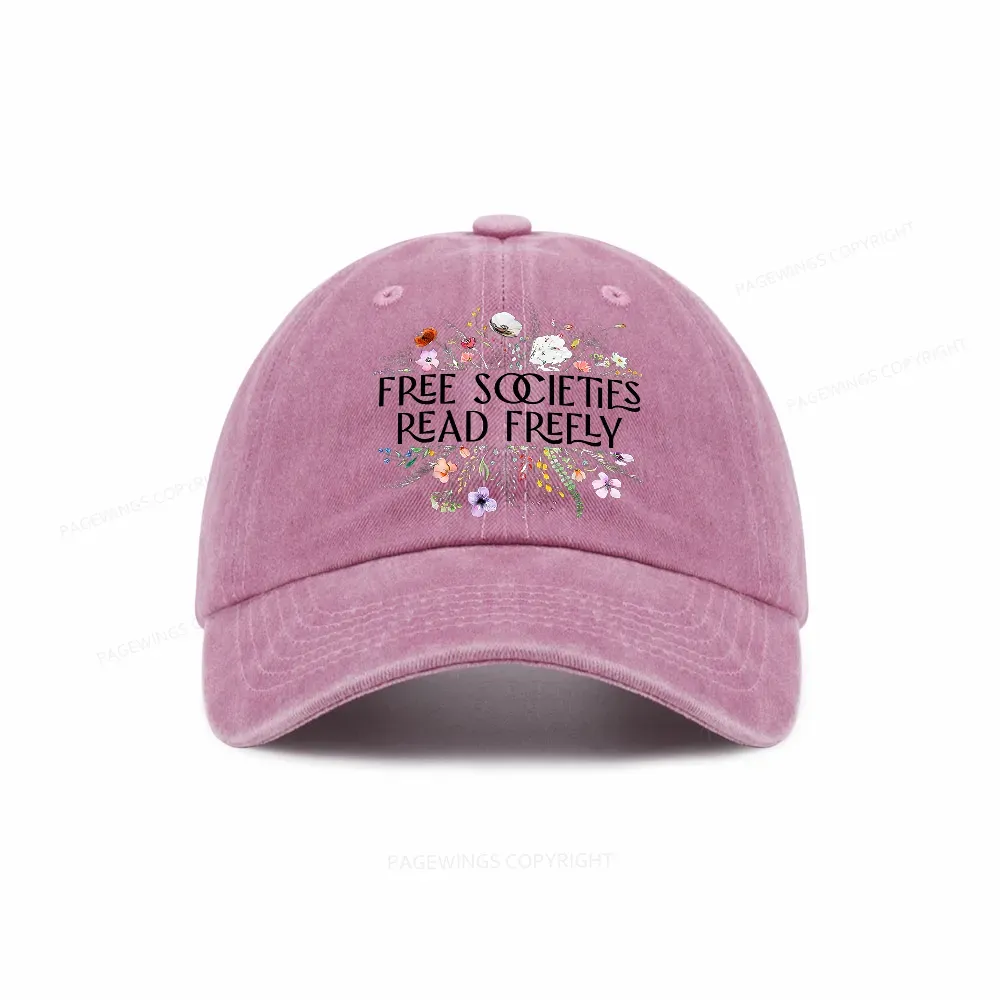 Pagewings Free Societies Read Freely Washed Cap