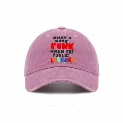 Pagewings What's More Punk Than The Public Library Washed Cap