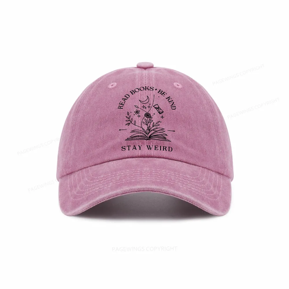 Pagewings Comfort Colors Read Books Be Kind Stay Weird Washed Cap