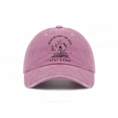 Pagewings Comfort Colors Read Books Be Kind Stay Weird Washed Cap