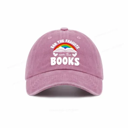 Pagewings Banned books Washed Cap