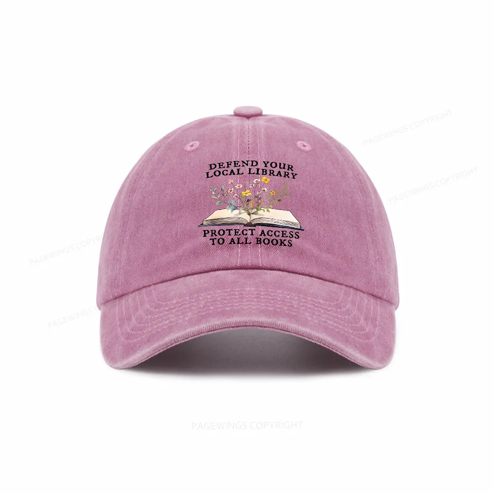 Pagewings Books Save Lives Protect Libraries Washed Cap
