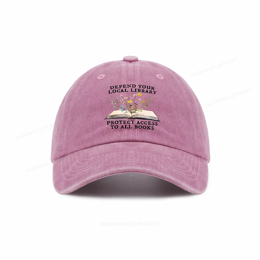 Pagewings Books Save Lives Protect Libraries Washed Cap