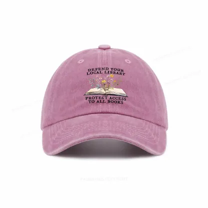 Pagewings Books Save Lives Protect Libraries Washed Cap