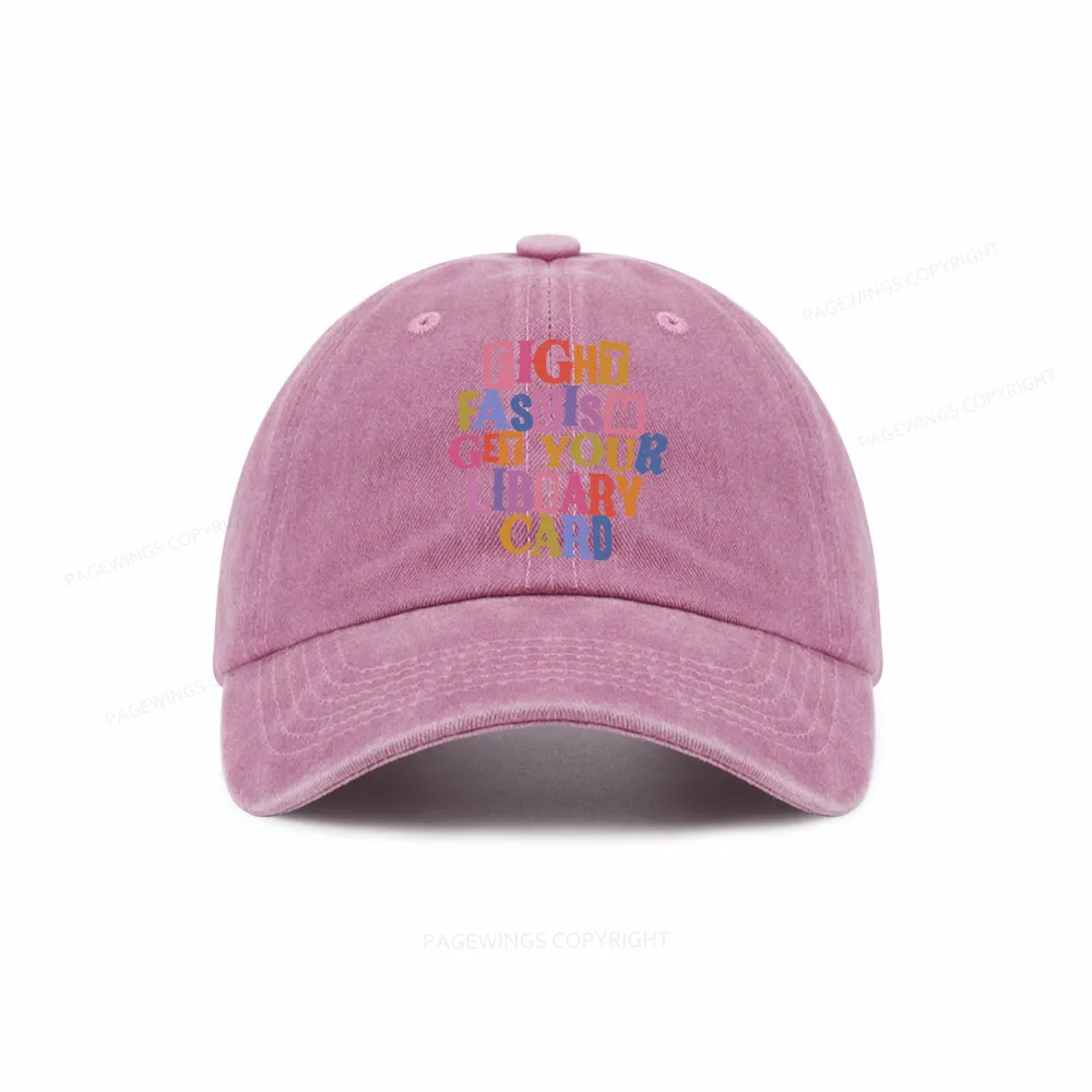 Pagewings Get Your Library Card Washed Cap