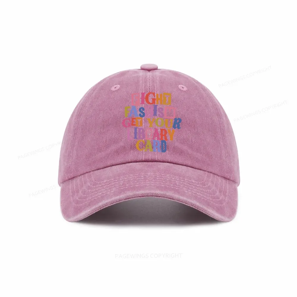 Pagewings Get Your Library Card Washed Cap