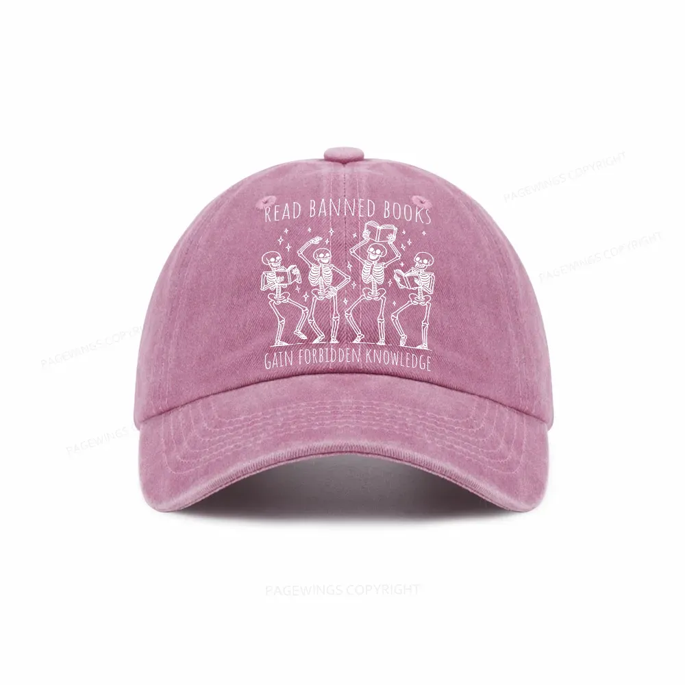 Pagewings Reading Books Tee Book Lover Gift Washed Cap