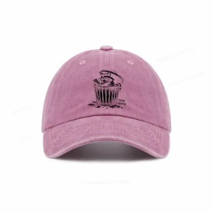 Pagewings Trash Reader Raccoon - Book Quote Washed Cap
