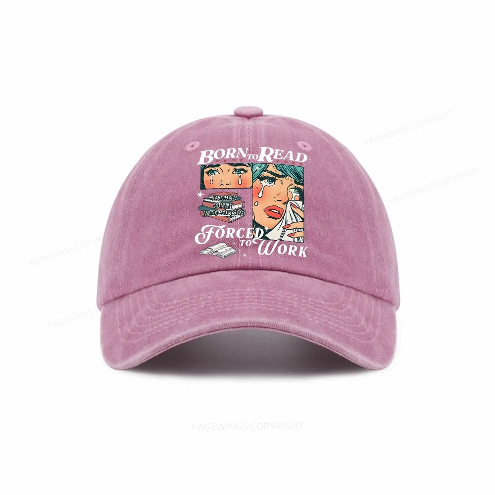 Pagewings Born To Read Bookish Washed Cap