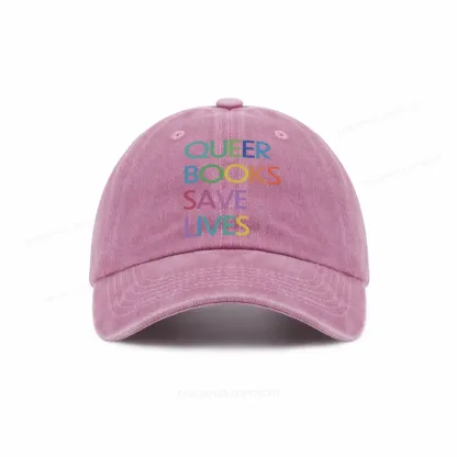 Pagewings Queer Books Save Lives Washed Cap