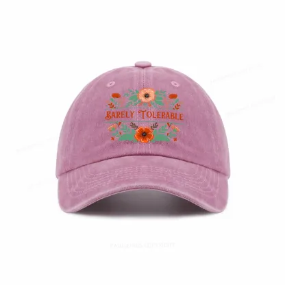 Pagewings Barely Tolerable Book Lover Bookish Washed Cap