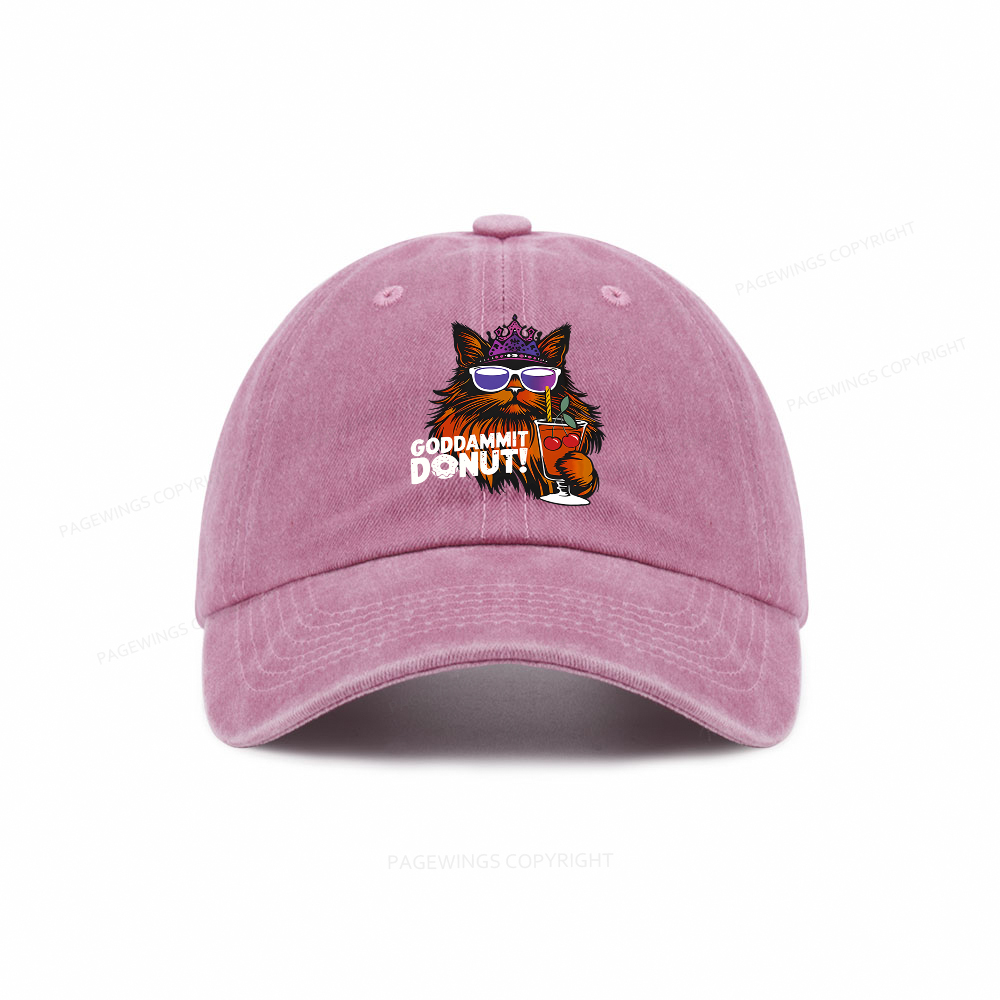 Pagewings Goddammit Donut Washed Cap