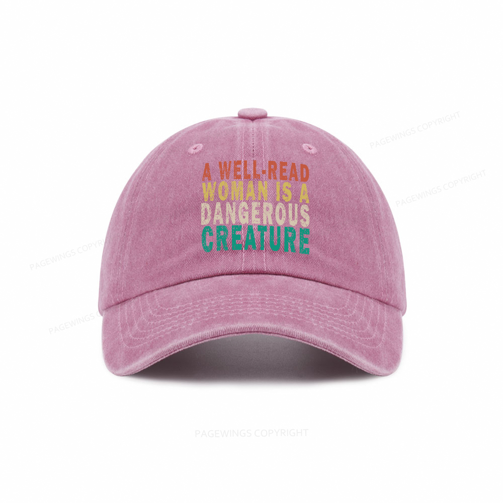 Pagewings A Well-Read Woman Is A Dangerous Creature Washed Cap