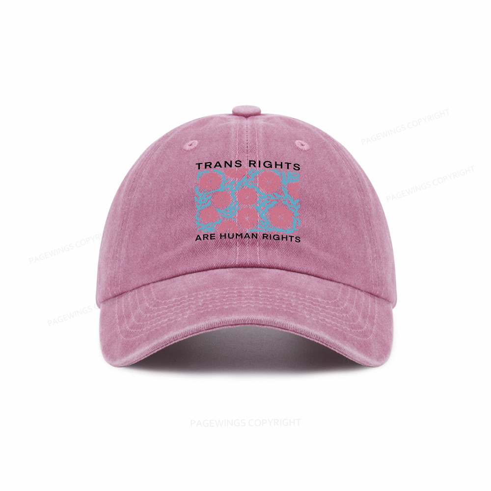 Pagewings Trans Rights Are Human Rights Washed Cap