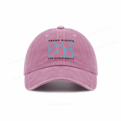 Pagewings Trans Rights Are Human Rights Washed Cap