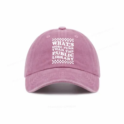 Pagewings punk the public library Washed Cap