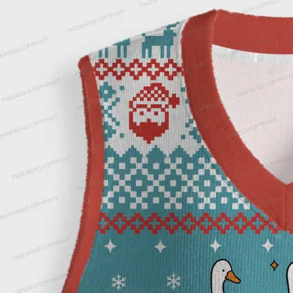 Pagewings Silly Goose Book Club  Unisex V-Neck Ugly Knit Vest