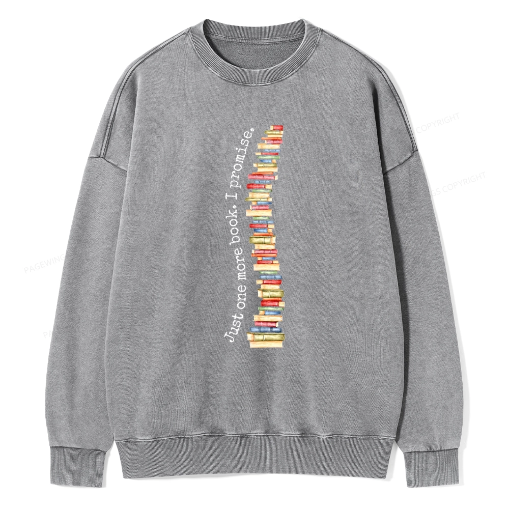 Pagewings Just One More Book I Promise Unisex Washed Sweatshirt