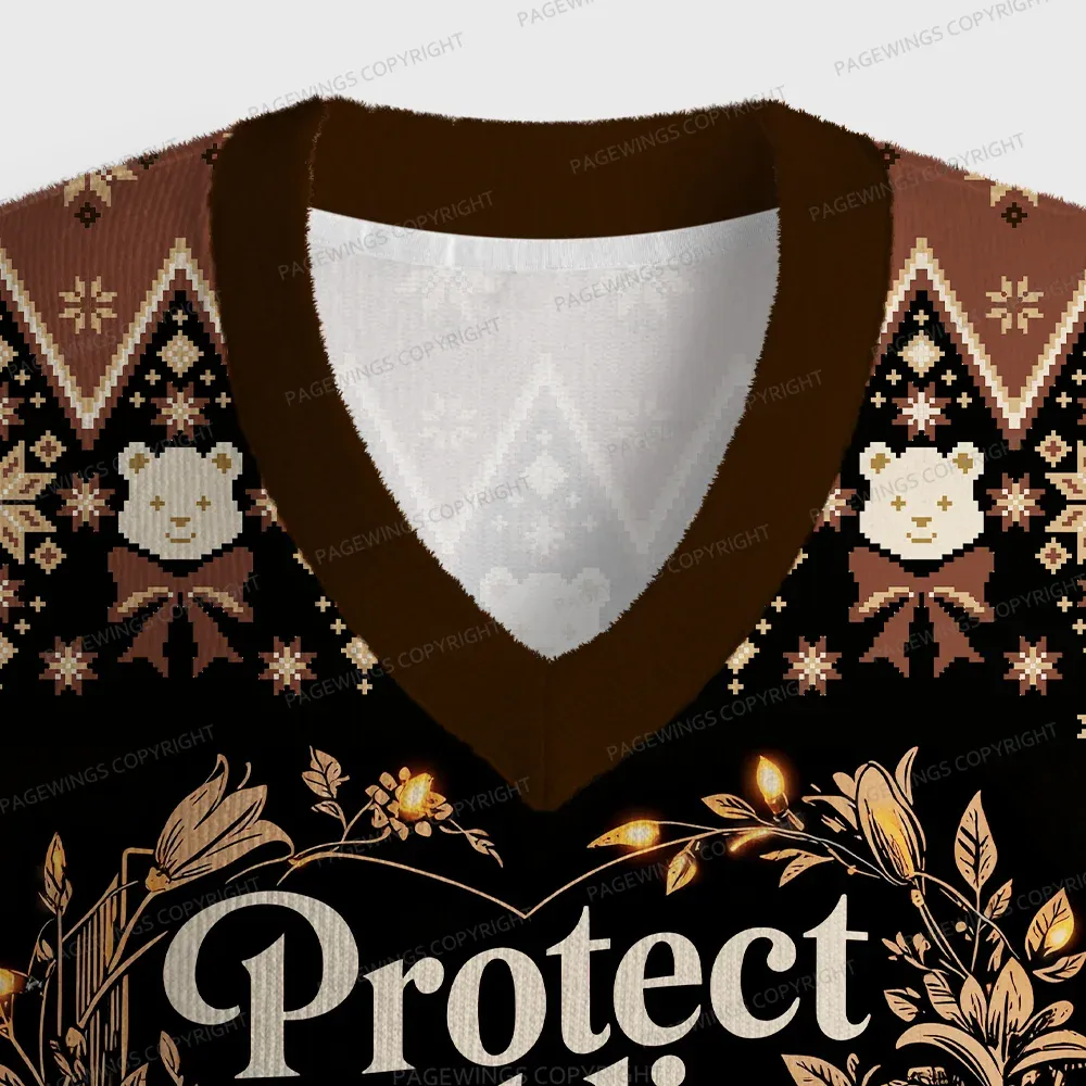 Pagewings Protect Public Education Unisex V-Neck Ugly Knit Vest