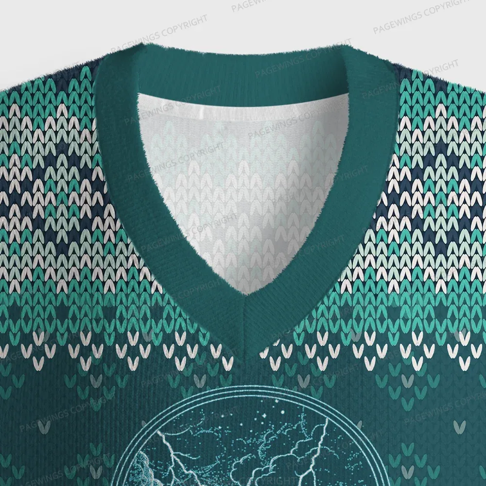 Pagewings Stormblessed Unisex V-Neck Ugly Knit Vest