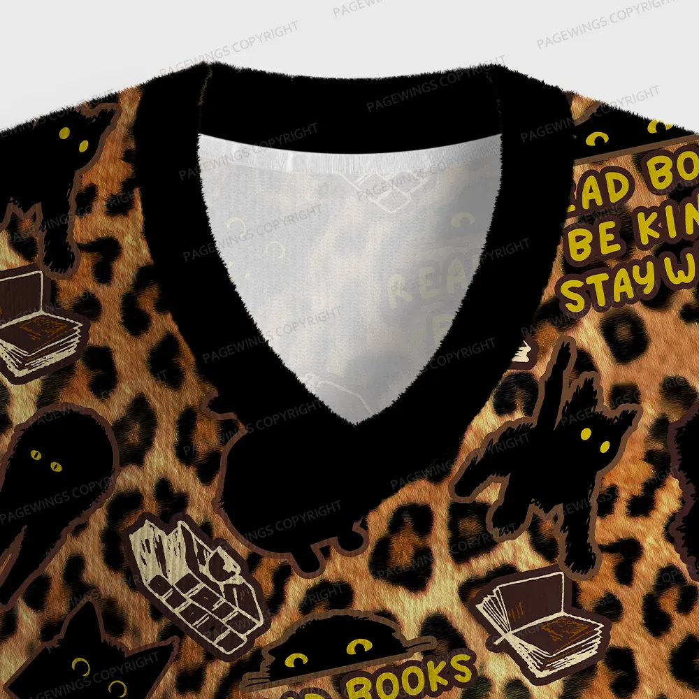 Pagewings Read Books Be Kind Stay Weird Unisex V-Neck Ugly Knit Vest