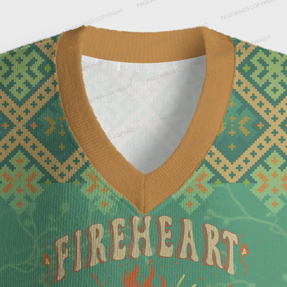 Pagewings Fireheart Unisex V-Neck Ugly Knit Vest