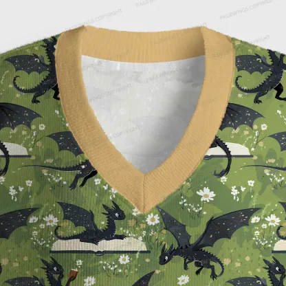 Pagewings Book Dragon Unisex V-Neck Ugly Knit Vest