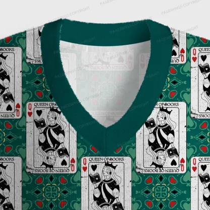 Pagewings Queen Of Books Unisex V-Neck Ugly Knit Vest