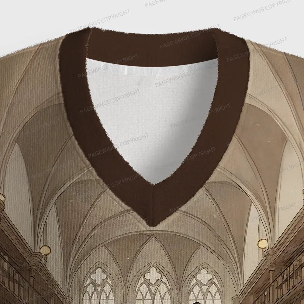 Pagewings Capybara Loves Reading Unisex V-Neck Ugly Knit Vest