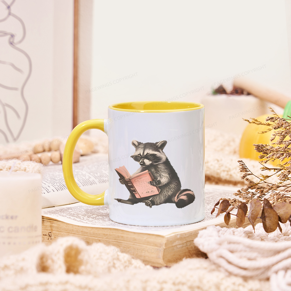 Pagewings Funny Raccoon Bookish Gift Mug